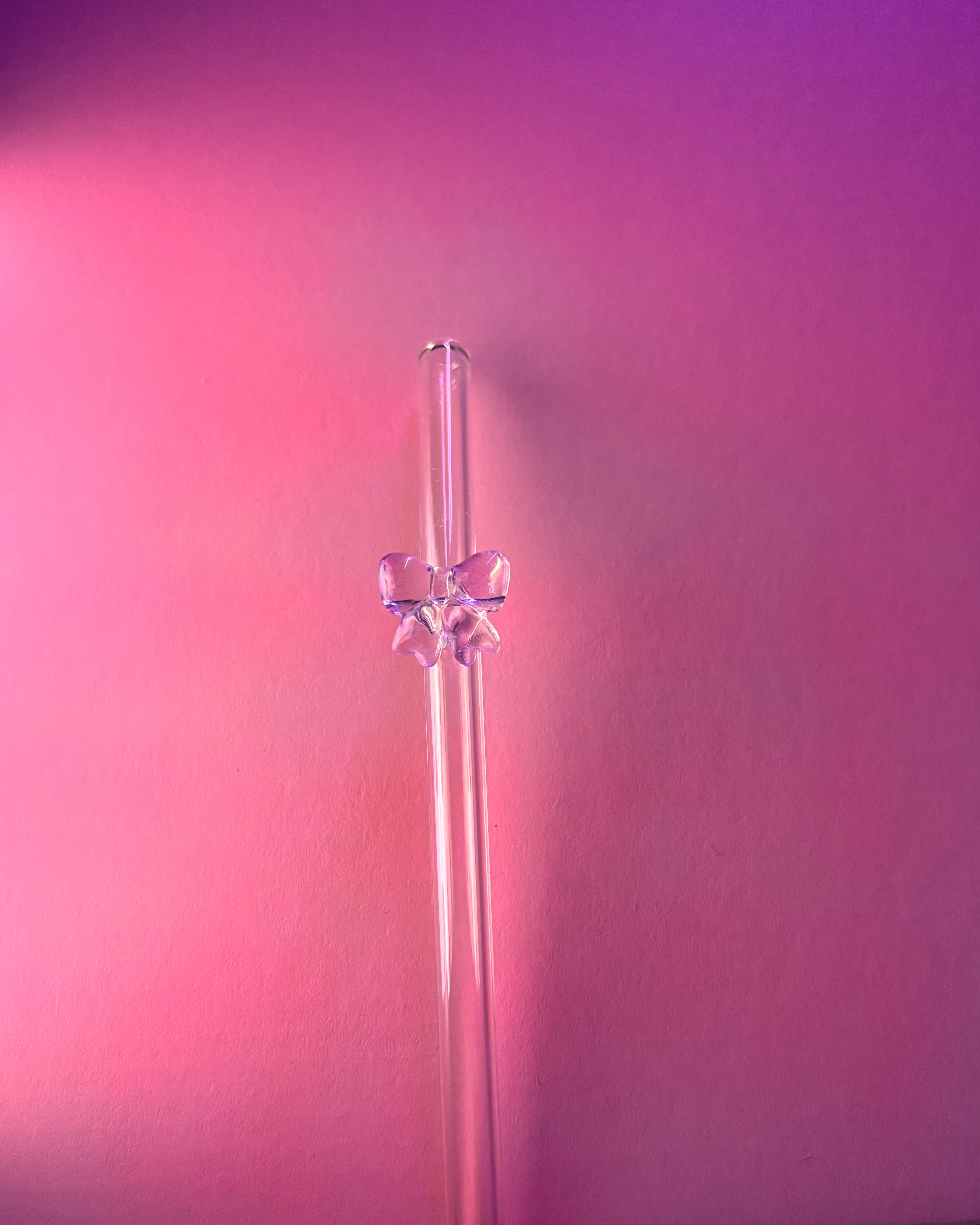 Purple Bow Straw