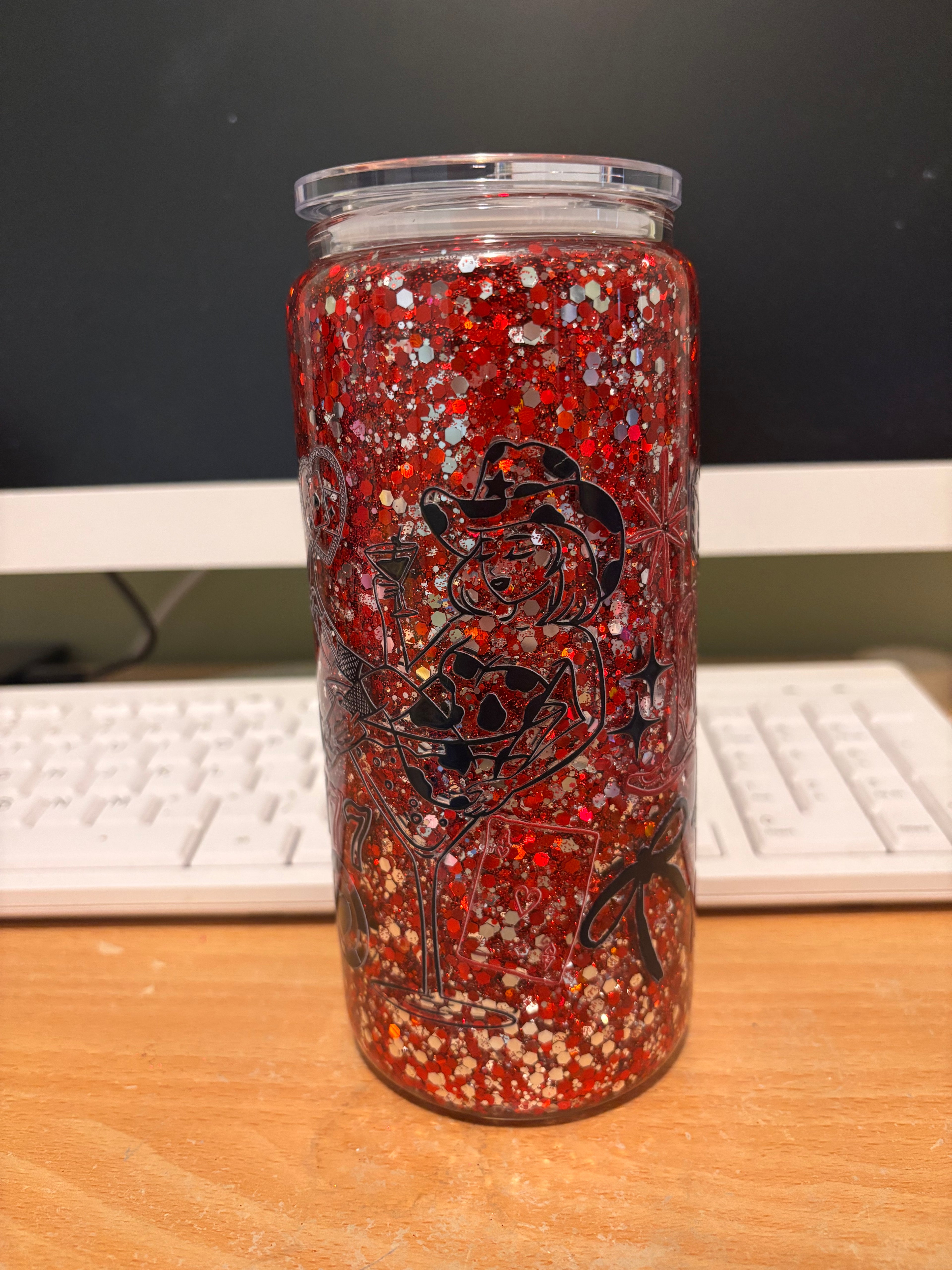 16oz Glass Snowglobe ( Pre Mades )