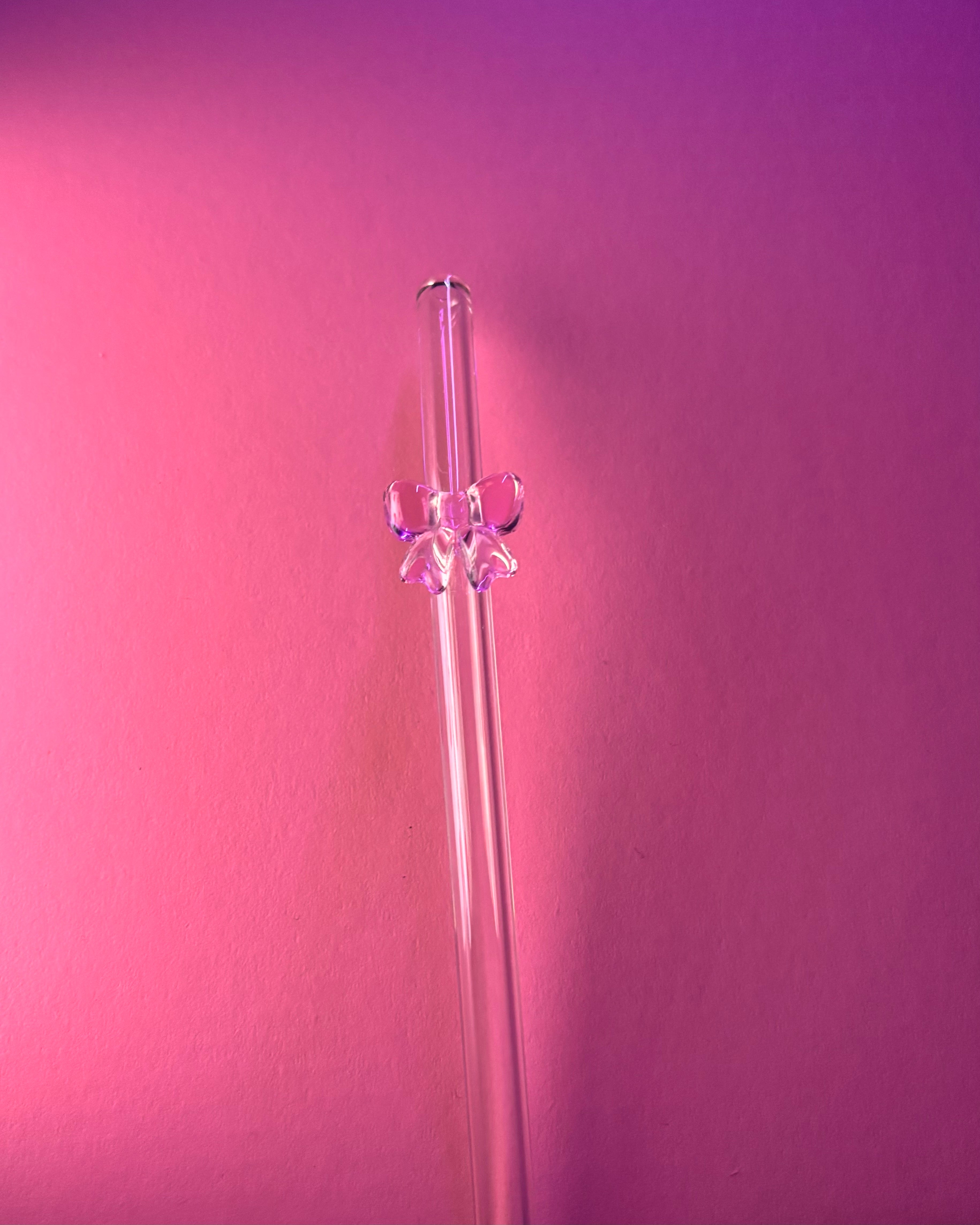 Pink Bow Straw