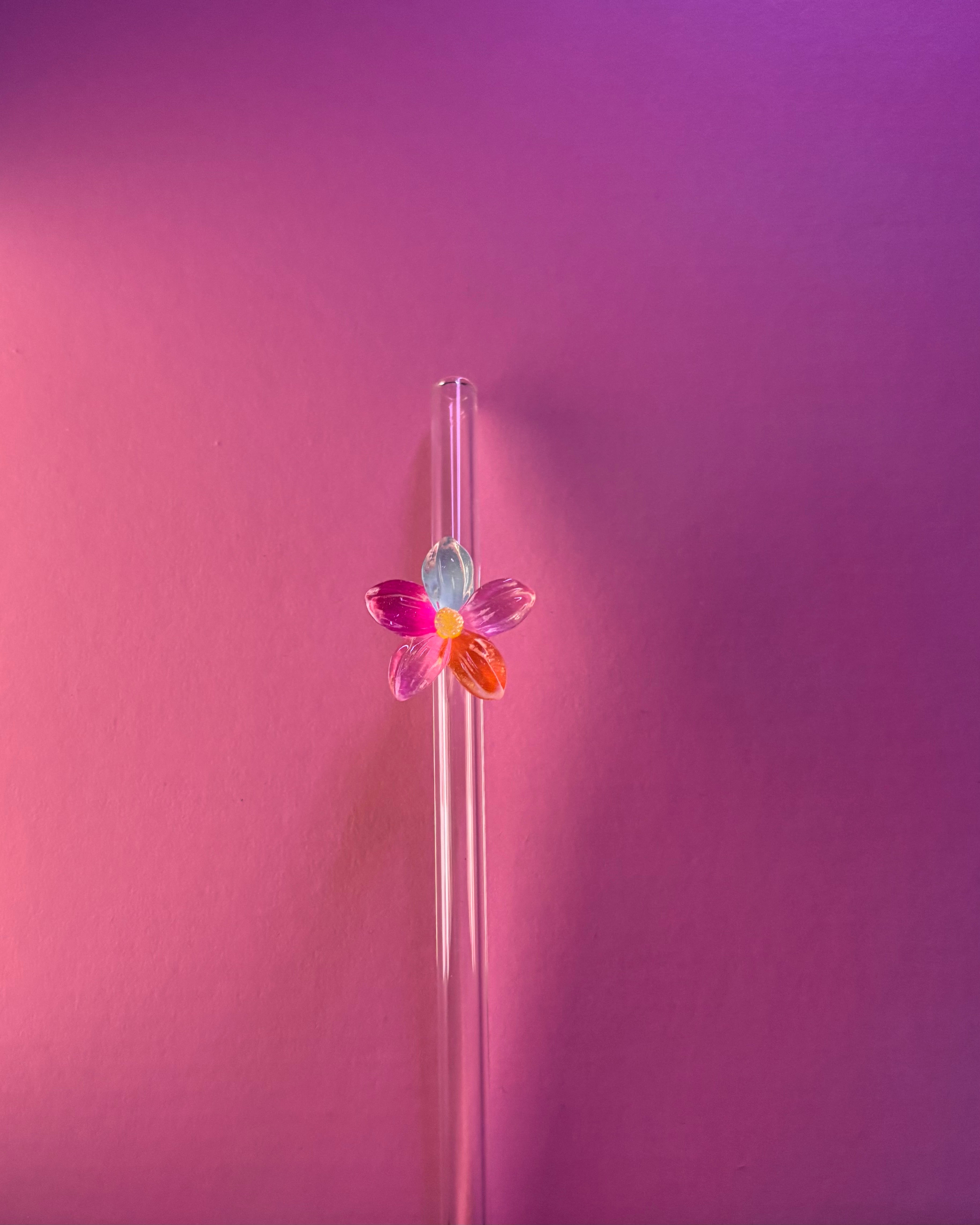 Multi Colour Flower Straw