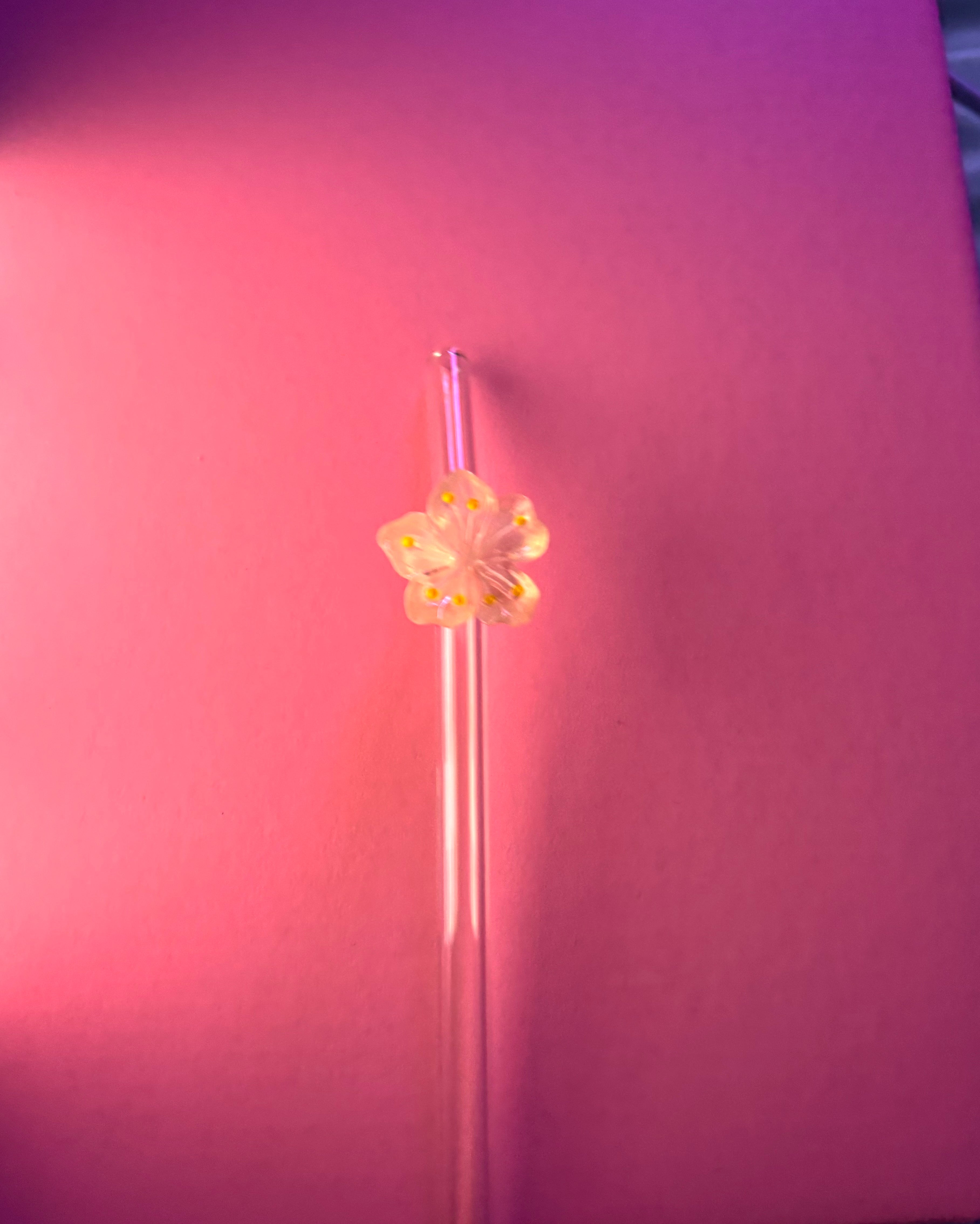 White & Yellow Flower Straw